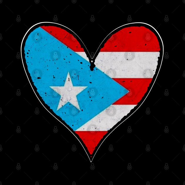 I Love Puerto Rico Heart Boricua Flag by SoLunAgua