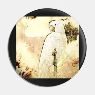 CREAM PALE GREY YELLOW EXOTIC COCKATOO PARROT ART POSTER FLORAL TROPICAL DECO PRINT Pin