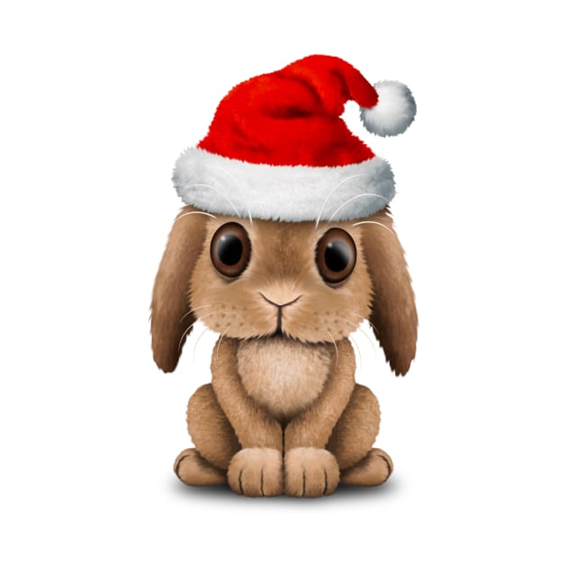 Baby Bunny Wearing a Santa Hat by jeffbartels