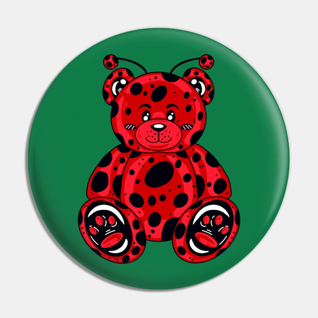 Ladybug Bear With Green Background Pin by missmann