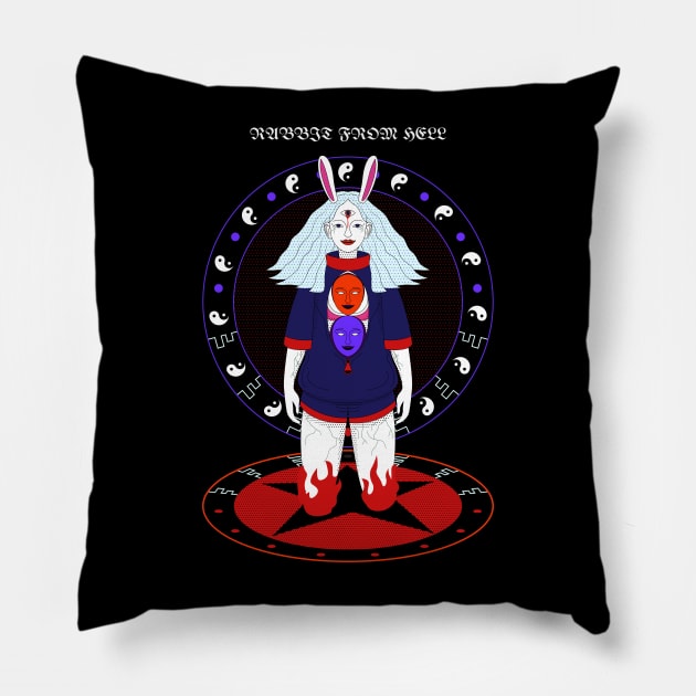 Rabbit from hell (Fictional) Pillow by Zee Imagi