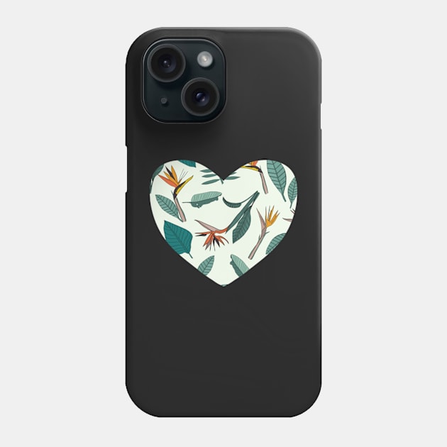 Bird of Paradise Flower Mint Green Phone Case by WalkSimplyArt