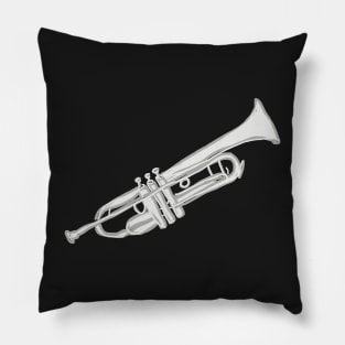 Silver Trumpet Jazz Brass Band Horn Pillow