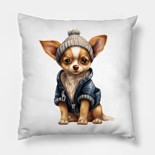 Winter Chihuahua Dog Pillow