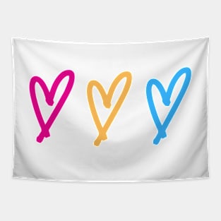 pansexual flag hearts Tapestry