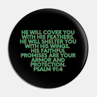 Bible Verse Psalm 91:4 Pin