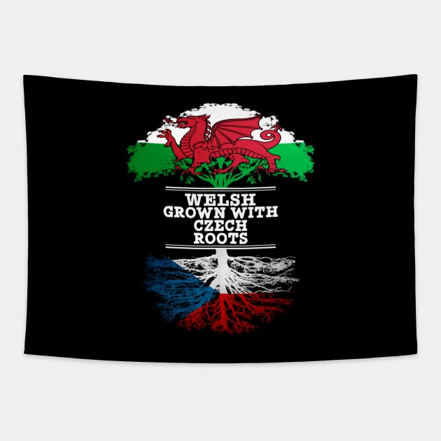 Welsh Grown With Czech Roots - Gift for Czech With Roots From Czech Republic Tapestry by Country Flags