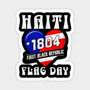 Celebrate Haiti 1804 Heart Flag Day- Patriotic Heritage Pride Magnet