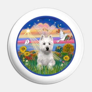 West Highland Terrier in "Cloud Angel" Pin