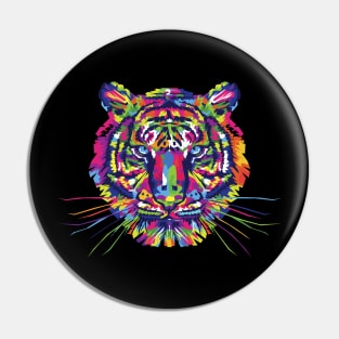 Colorful Abstract Tiger Pin