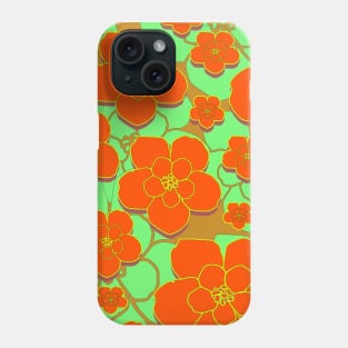 Graphic Orange Flower Print Phone Case