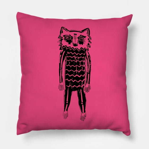 Raccoon Totem Pillow by TheMothFlock