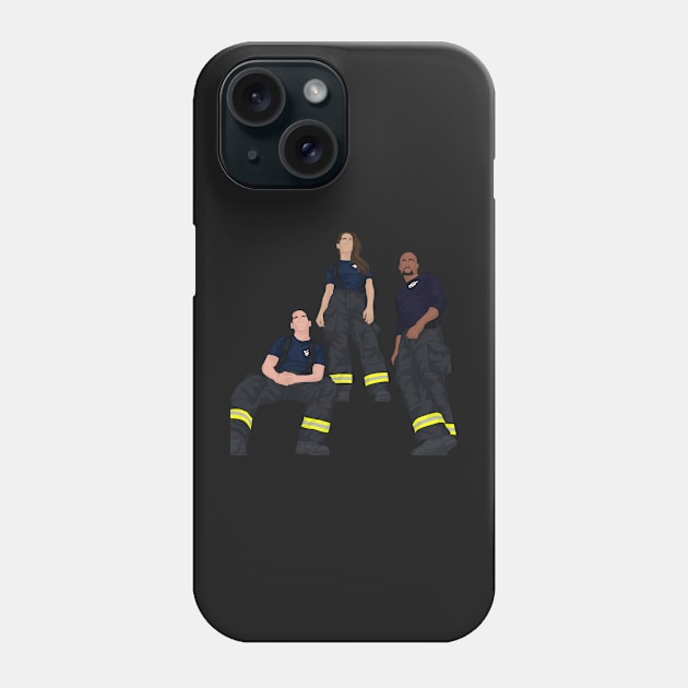 Andy Herrera, Travis Montgomery & Robert Sullivan | Station 19 Phone Case by icantdrawfaces