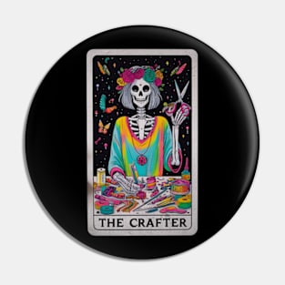 Crafter Skeleton Tarot Card Sarcastic Funny Gothic Occult Pin