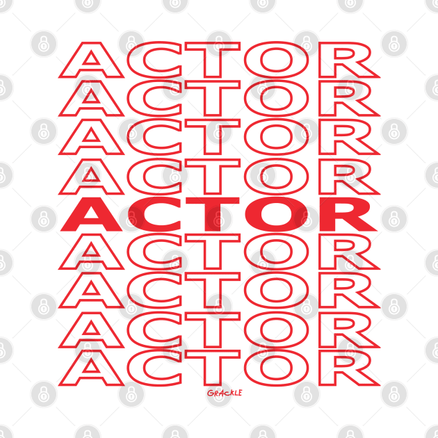 Actor Repeating Text (Red Version) by Jan Grackle