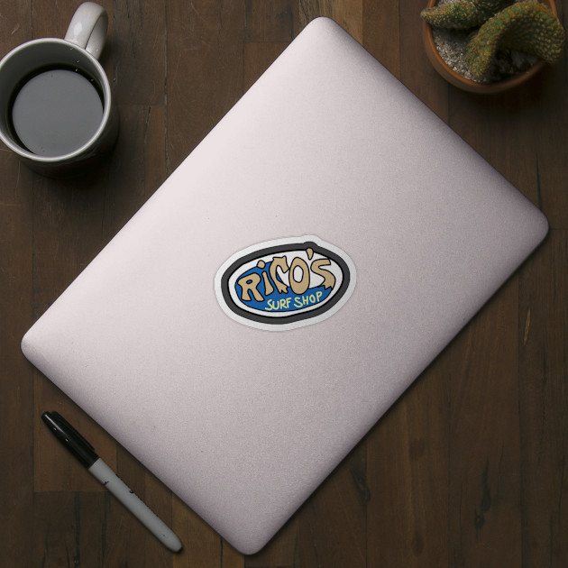 Rico S Surf Shop Logo Ricos Surf Shop Logo Sticker Teepublic