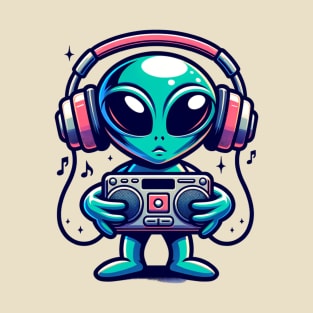 Cosmic Beats Alien DJ - Galaxy Groove T-Shirt