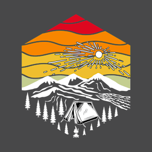 vintage sunset campfire T-Shirt