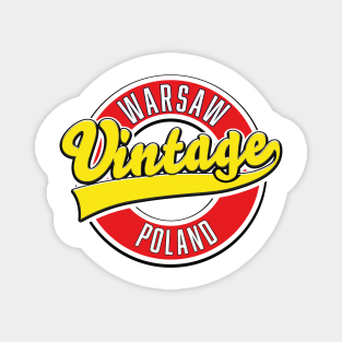 Warsaw Poland vintage style logo Magnet