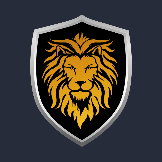 Gold Lion on Black Shield by SweetPaul Entertainment 