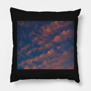 clouds sunset summer evening aesthetic photography blue orange Pillow