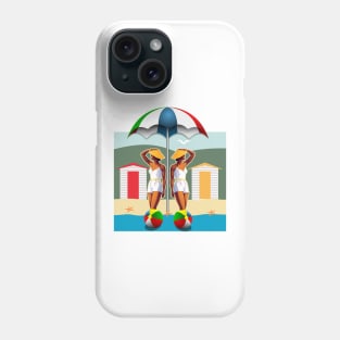 Stylish girl on the beach in summer day Phone Case