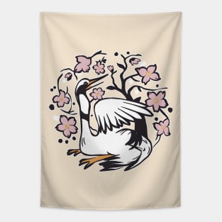 Elegant Japanese Crane Tapestry