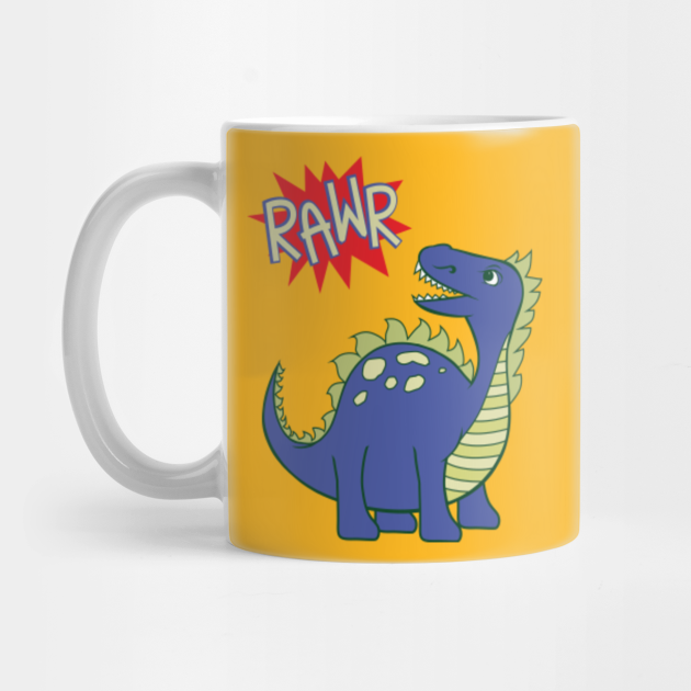 Rawr Cute Kids Blue Dinosaur Design Dinosaur Mug Teepublic