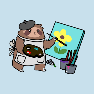 Artist Painter Sloth T-Shirt