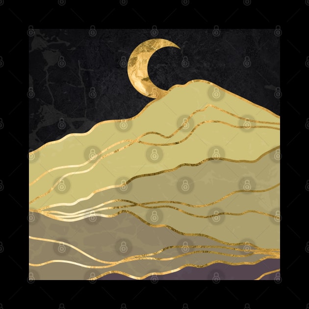 Gold landscape with moon #6 by GreekTavern