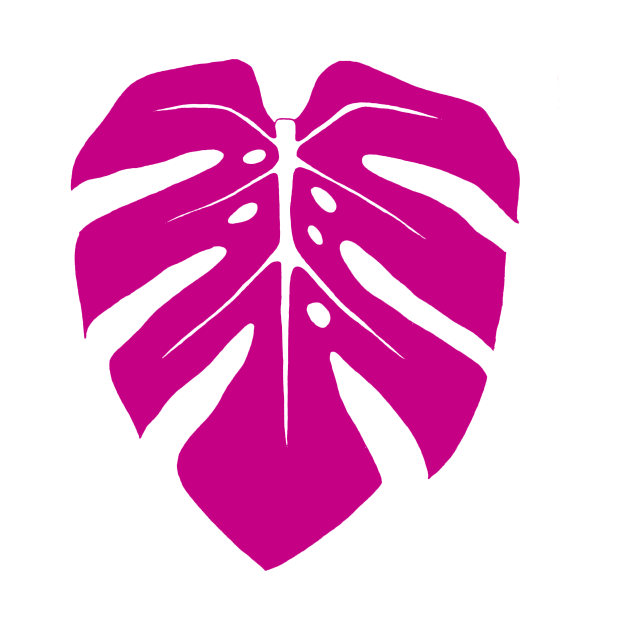 Magenta Monstera Leaf by ally1021