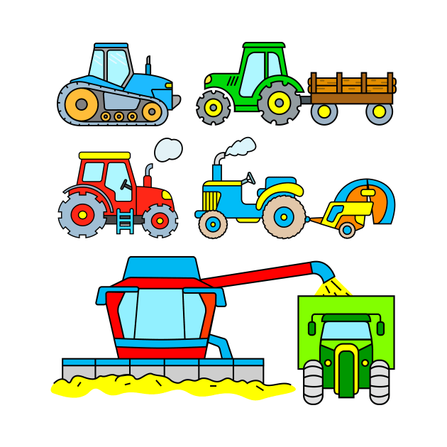 Toddler Boy Tractor Combine Harvester by samshirts