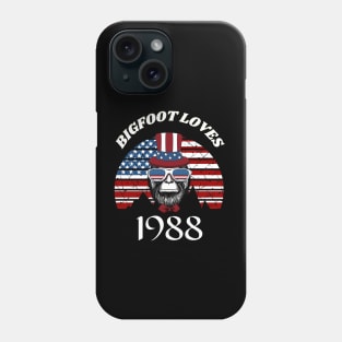 Bigfoot loves America and People born in 1988 Phone Case