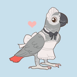 African Grey Maid Bird T-Shirt