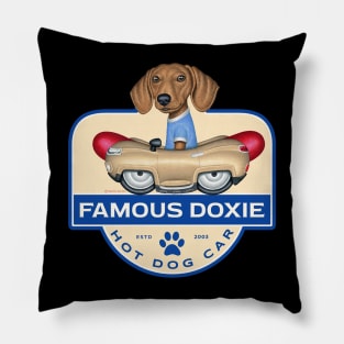 Doxie Hot Dog Car Pillow