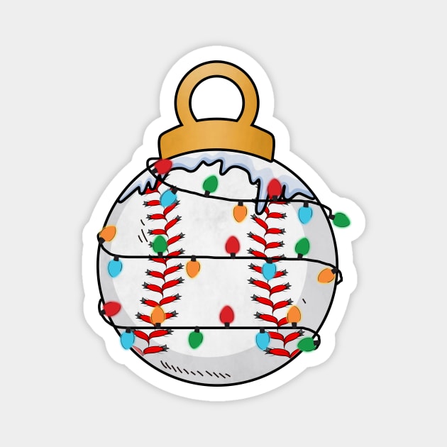 Baseball Christmas Lights Magnet by The WYLD Tribe