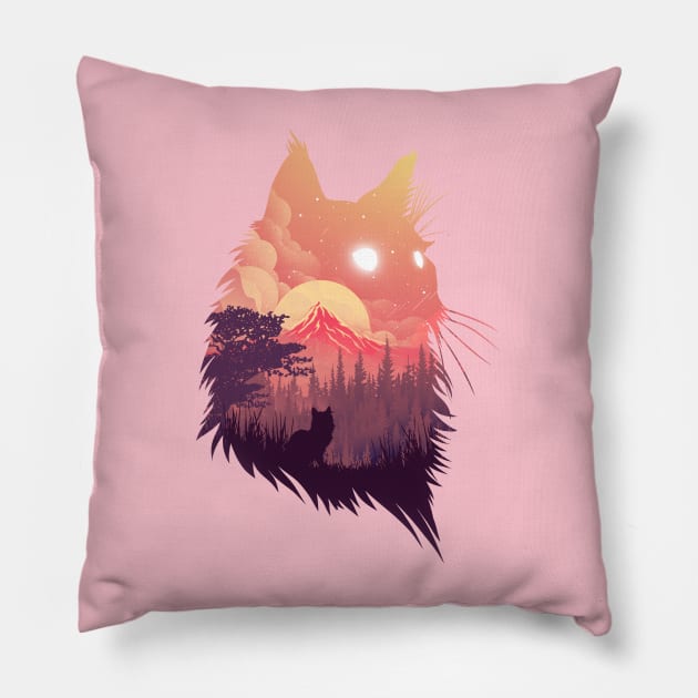 Turkish Angora's Nocturnal Odyssey Pillow by HyperTwenty