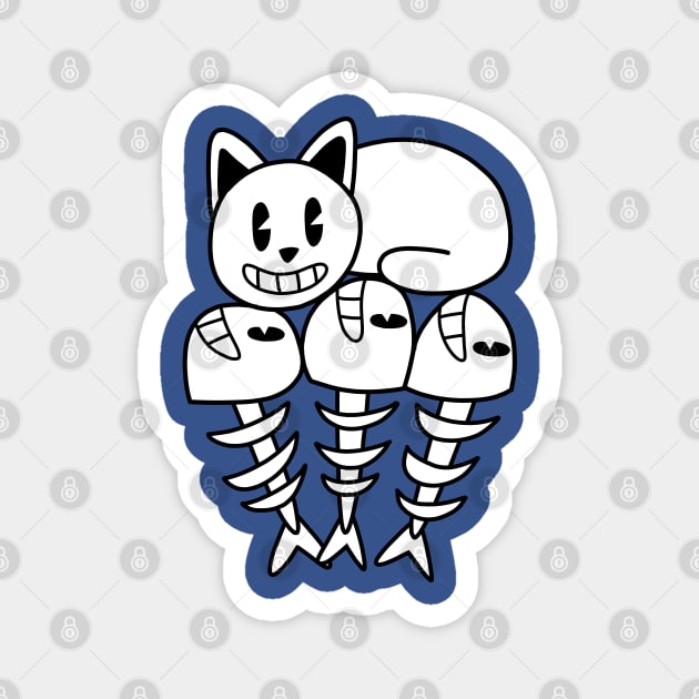 Cat's Fish Bones Magnet by pako-valor