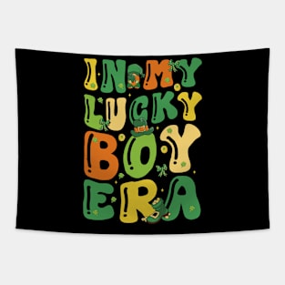 In My Lucky Boy Era Funny Saint Patricks Day Shamrock Groovy Tapestry