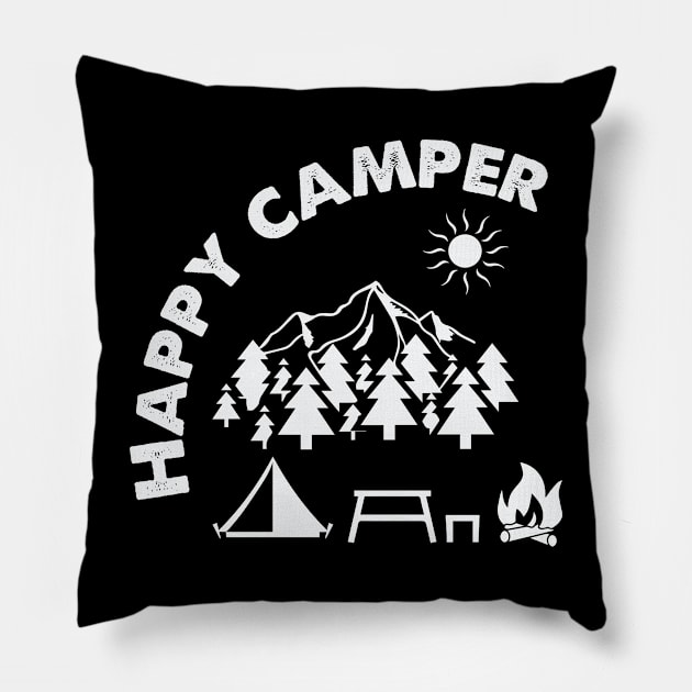 Happy Camper Pillow by UniqueWorld