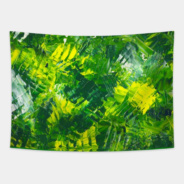 Green Abstract art Tapestry by TAMOH65