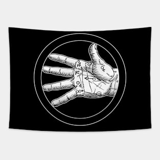 The Hand of Palmistry, Agrippa, alchemy, chiromancy, Tapestry