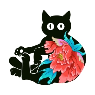 Flower Japan Cat T-Shirt