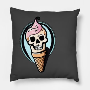 Skeleton skull I scream ice cream Pillow