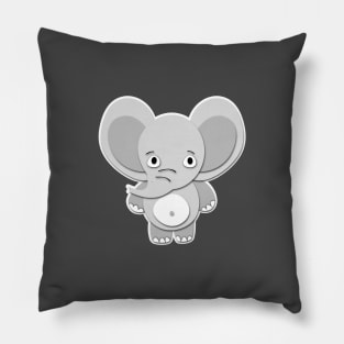 Grey Cute Elephant Pillow