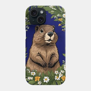 Massachusetts Mayflowers and Groundhog Woodchuck 3 Phone Case