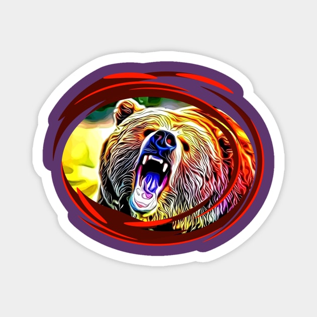 Grizzly Bear Magnet by Arie