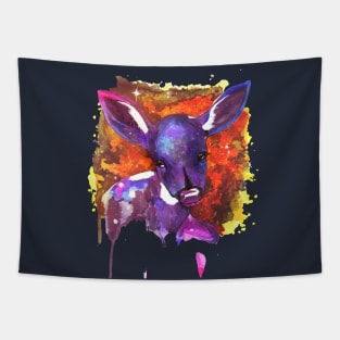 Paint Spatter Galaxy Fawn Tapestry