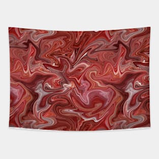 Red Silk Marble - Digital Liquid Paint Tapestry