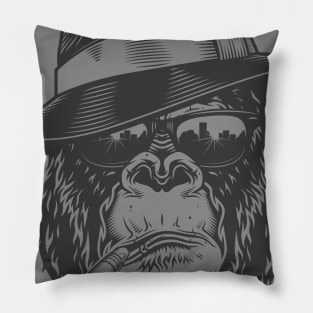 Smoking Gorilla with Hat Pillow